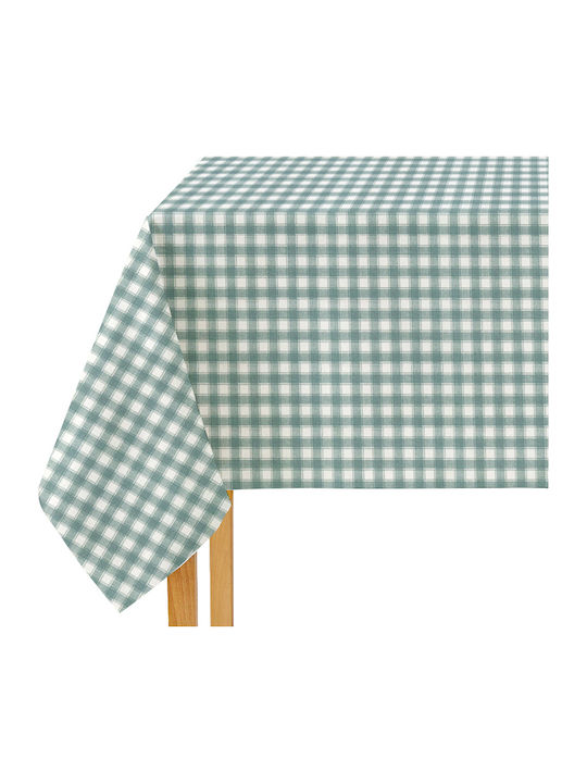 Sunshine 5467 Cotton & Polyester Checkered Tablecloth Aqua 140x140cm