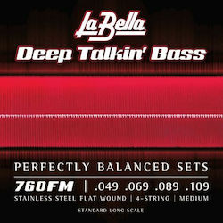 La Bella Deep Talkin' Bass Flats Μονές Χορδές S...