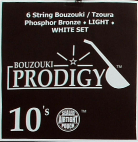 Prodigy White Σετ Χορδών Phosphor Bronze Μπουζουκιού 10 - 22" 6 String Bouzouki