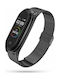 Tech-Protect Milanese Armband Rostfreier Stahl Schwarz (Mi Smart Band 5/Mi Smart Band 6) TPRMB5B