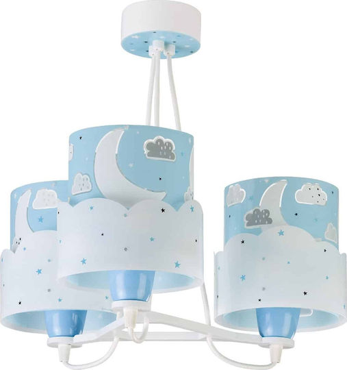 Ango Moon Kronleuchter Kinderdeckenleuchte Deckenleuchte 23W mit Fassung E27 Blue
