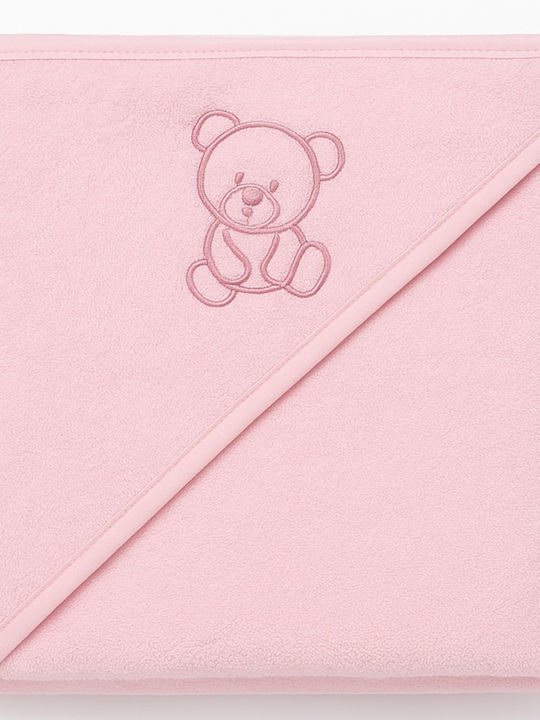 Lorelli Baby Hooded Bath Towel Pink 80x80cm