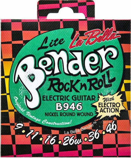 La Bella The Bender Set of Nickel Plated Steel Electric Guitar Strings 9 - 46 Lite