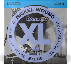 Daddario XL Nickel Einstellen E-Gitarrensaiten Nickel gewickelt 11 - 52 Medium Top/Heavy Bottom Daddario XL Nickel Einstellen E-Gitarrensaiten Nickel gewickelt 11 - 52 Medium Top/Heavy Bottom
