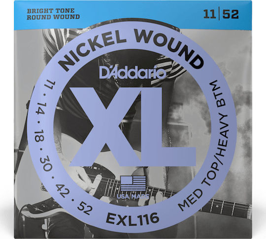 Daddario Set of Nickel Wound Strings for Electric Guitar XL Nickel Medium Top/Heavy Bottom 11 - 52"