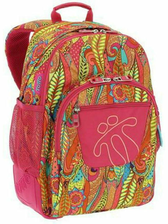Totto Morral Rayol 8V9 Schulranzen Rucksack für Junior High-High School mit Flaschenhalter Blau 25 Liter 33 x 14 x 44 cm