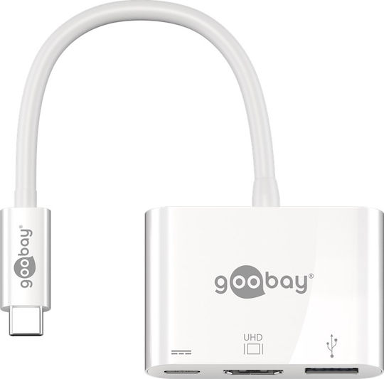 Goobay USB-C Докинг станция с HDMI 4K PD Бял (62104)