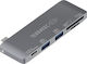 TerraTec Connect C7 Hub 2 Ports USB 3.2 with USB-C Connection Gray