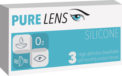 Pure Lens Silicone 3 Μηνιαίοι Φακοί Επαφής Σιλικόνης Υδρογέλης