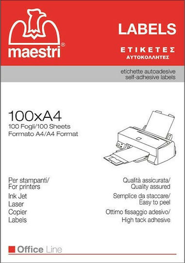 Romeo Maestri 6500 Self-Adhesive Rectangular A4 Labels 38.1x21.2mm