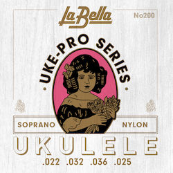 La Bella 200 Uke-Pro Ukulelen-Saiten Nylon Sopran 22 - 36"