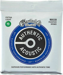 Martin Authentic Acoustic SP Набор Струни За Акустична Китара Фосфорен Бронз 10 - 47 Extra Light