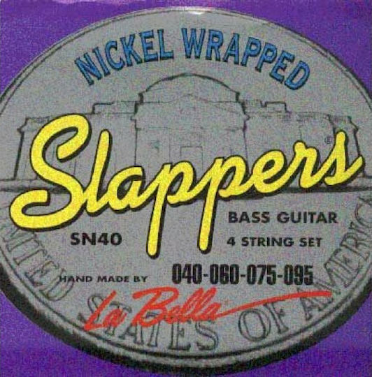 La Bella Slappers Set of Bass Strings Nickel Plated Steel 40 - 95 Inches 4 Strings