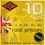 Rotosound Set of Nickel Plated Steel Strings for Electric Guitar Roto Yellows - Regular 10 - 46"