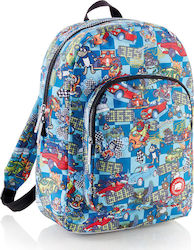 Kukuxumusu Motomix Σχολική Τσάντα Πλάτης Δημοτικού σε Μπλε χρώμα