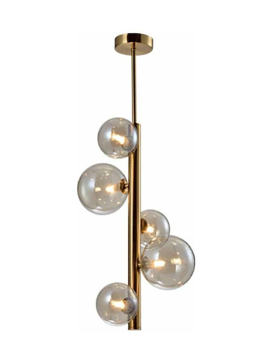 Elmark Olena Pendant Chandelier for 5 Bulbs G9 Gold