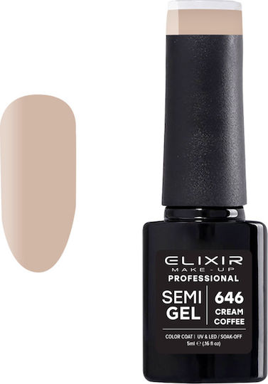 Elixir Semi Gel Semi-Permanent Nail Polish 646 Cream Coffee 5ml 1pcs