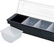 Horecabar Distribuitor De Condimente Din Plastic Cu 4 Compartimente Dimensiuni 49cmx15cmx9cm