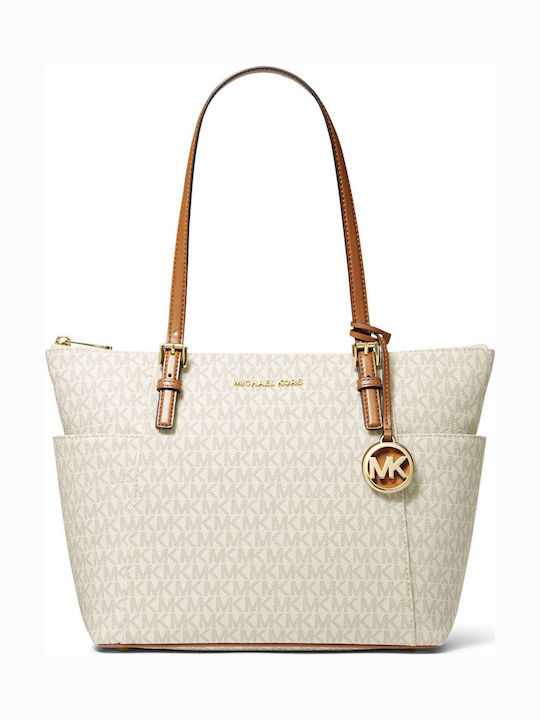 Michael Kors Leather Women's Bag Shopper Shoulder Beige