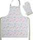 Nef-Nef Homeware Veila Küchenschürze mit Handschuhen Mehrfarbig 79x63cm 025861 2Stück