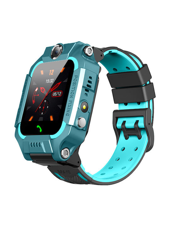 Smartwatch pentru copii Flip cu curea din cauciuc/plastic Turcoaz