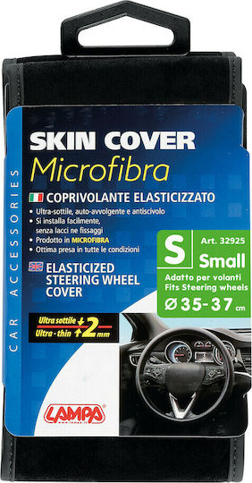 Lampa Car Steering Wheel Cover Skin-Cover Elasticized with Diameter 35-37cm Microfiber Black