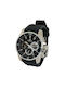 Anell Watch Chronograph Battery with Black Rubber Strap 3A53G-D