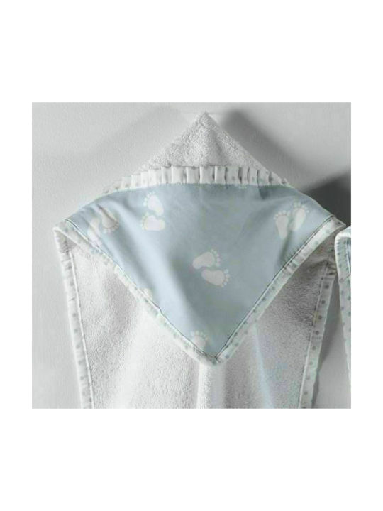 Down Town Home Baby Hooded Towel with Hood 689 White 75x75cm