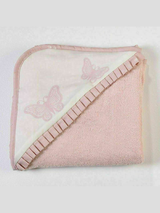 Down Town Home Hooded Baby Bath Towel 116 Pink