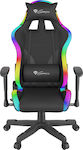 Genesis TRIT 600 RGB Fabric Gaming Chair with Adjustable Armrests and RGB Lighting Black
