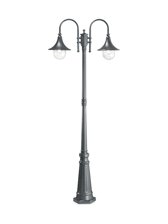 Ideal Lux Cima PT2 Outdoor Floor Lamp Beitrag IP43 for E27 Bulb Gray