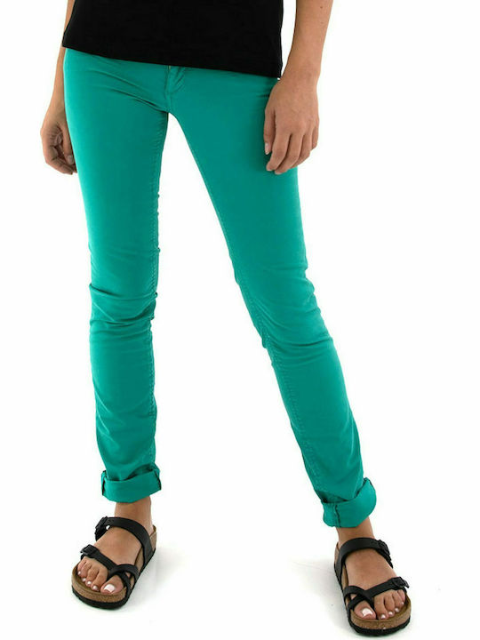 Staff Snizzy Women's Cotton Trousers in Slim Fit Green