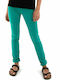 Snizzy Women's Fabric Trousers Slim Fit Green
