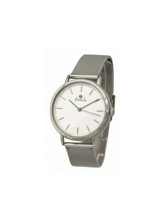 Anell Uhr mit Silber Metallarmband 3D10B-1