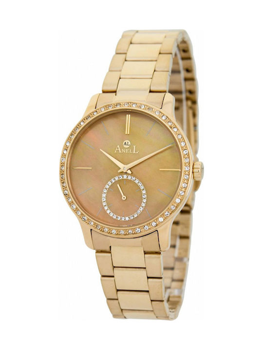 Anell Watch with Gold Metal Bracelet 3H83FB-2