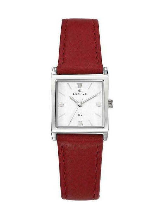 Certus Uhr mit Rot Lederarmband 644439