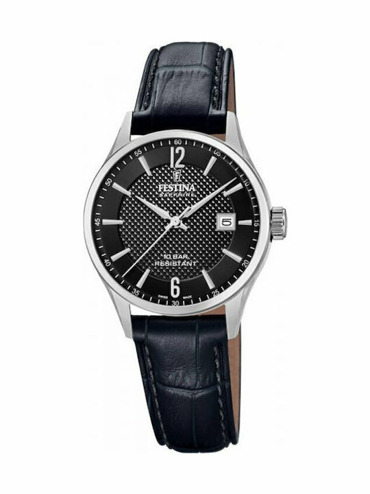 Festina Damen Uhr mit Schwarz Lederarmband