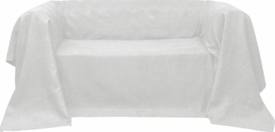 vidaXL Покривка За Четириместен Диван 270x350см Екрю