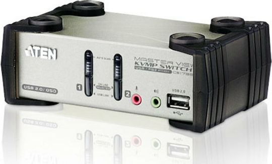 Aten 2-Port PS/2-USB VGA/Audio KVMP Switch with OSD