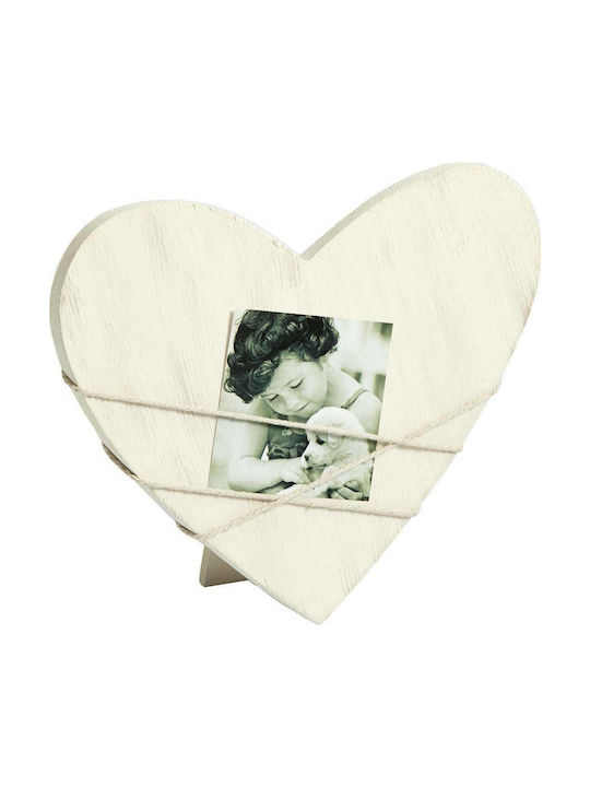 Walther Photo Frame Wooden Heart Shaped 19.5x16.5cm with White Frame