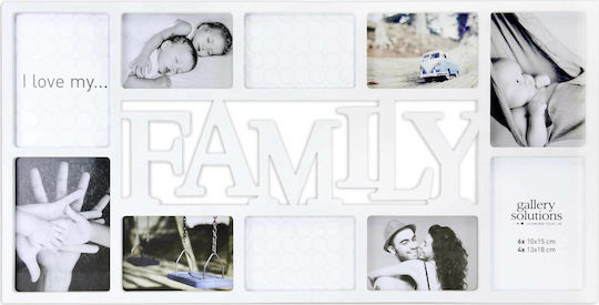 Nielsen Multi Wall-Mounted Picture Frame 10 Photos With White Plastic Frame Nielsen Multi Wall-Mounted Picture Frame 10 Photos With White Plastic Frame