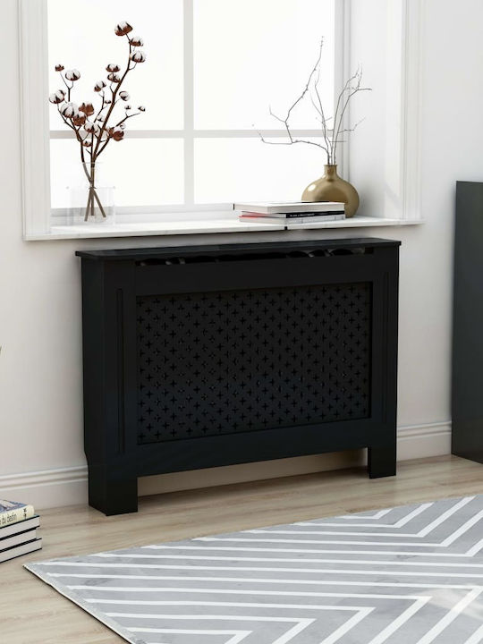 vidaXL Калориферно Капаче от MDF Черно 112x19x81см