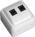 Eurolamp Mini External Double Network Socket RJ45/RJ11 White 147-16247