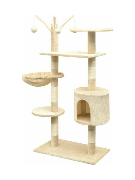 vidaXL Scratching Post Cat Trees Beige 5 levels 96x36x125cm