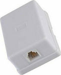 Eurolamp External Single Adhesive Telephone Socket White 147-16052