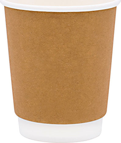 Kraft Biodegradable Disposable Cup Paper Double Wall Brown 235ml 500pcs