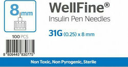 Ambitas WellFine Insulin Pen Needles 31G (0.25) x 8mm Needles 31G x 8 100 Pieces Ambitas WellFine Insulin Pen Needles 31G (0.25) x 8mm Needles 31G x 8 100 Pieces