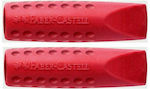 Faber-Castell Eraser Set for Pencil and Pen Grip 2001 Blackberry Cap 2pcs Red