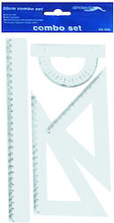 Justnote Set Geometric Tools Plastic Transparent Justnote Set Geometric Tools Plastic Transparent