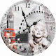 vidaXL Vintage Marilyn Monroe Ρολόι Τοίχου Πλαστικό Γκρι Ø30cm